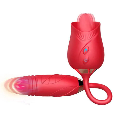 Dual-Tongue Rose Clitoral Stimulator
