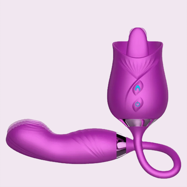 Rose Finger G-Spot Vibrator with Licking Stimulation