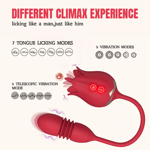 Rose Petal Tongue Licking Clitoral Massager