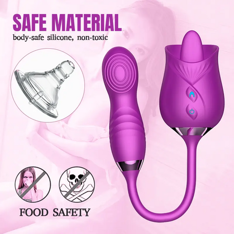 Rose Finger G-Spot Vibrator with Licking Stimulation