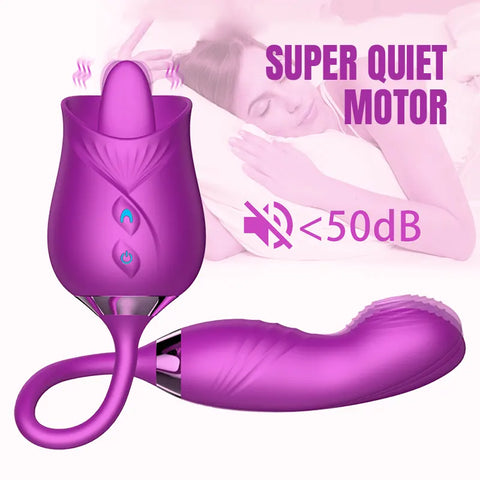 Rose Finger G-Spot Vibrator with Licking Stimulation