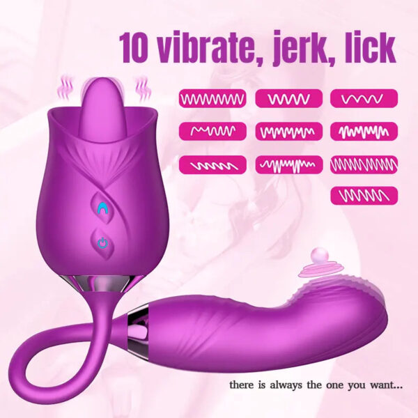 Rose Finger G-Spot Vibrator with Licking Stimulation